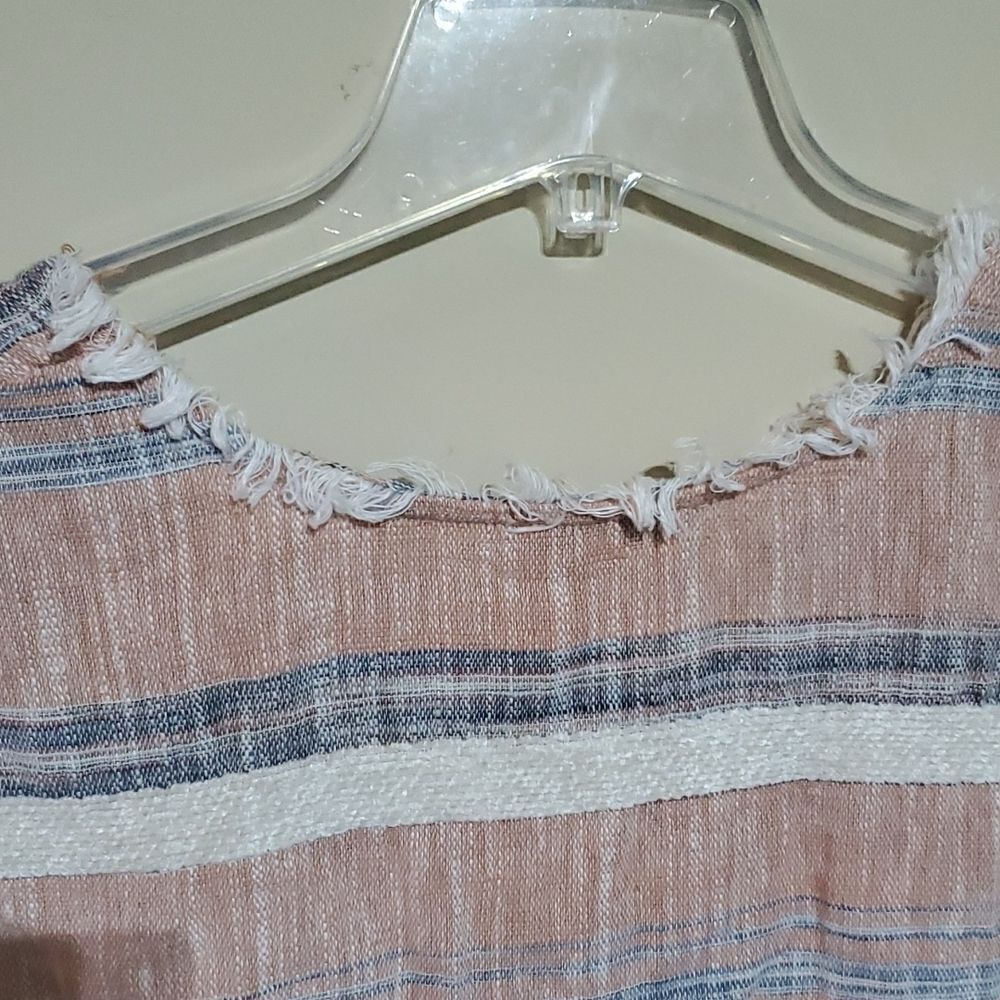 FATE Striped Raw Hem Top - Size Small - Picture 5 of 8